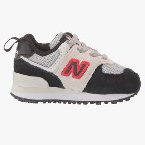 New Balance Kid's 574 Black/Nimbus Cloud/True Red